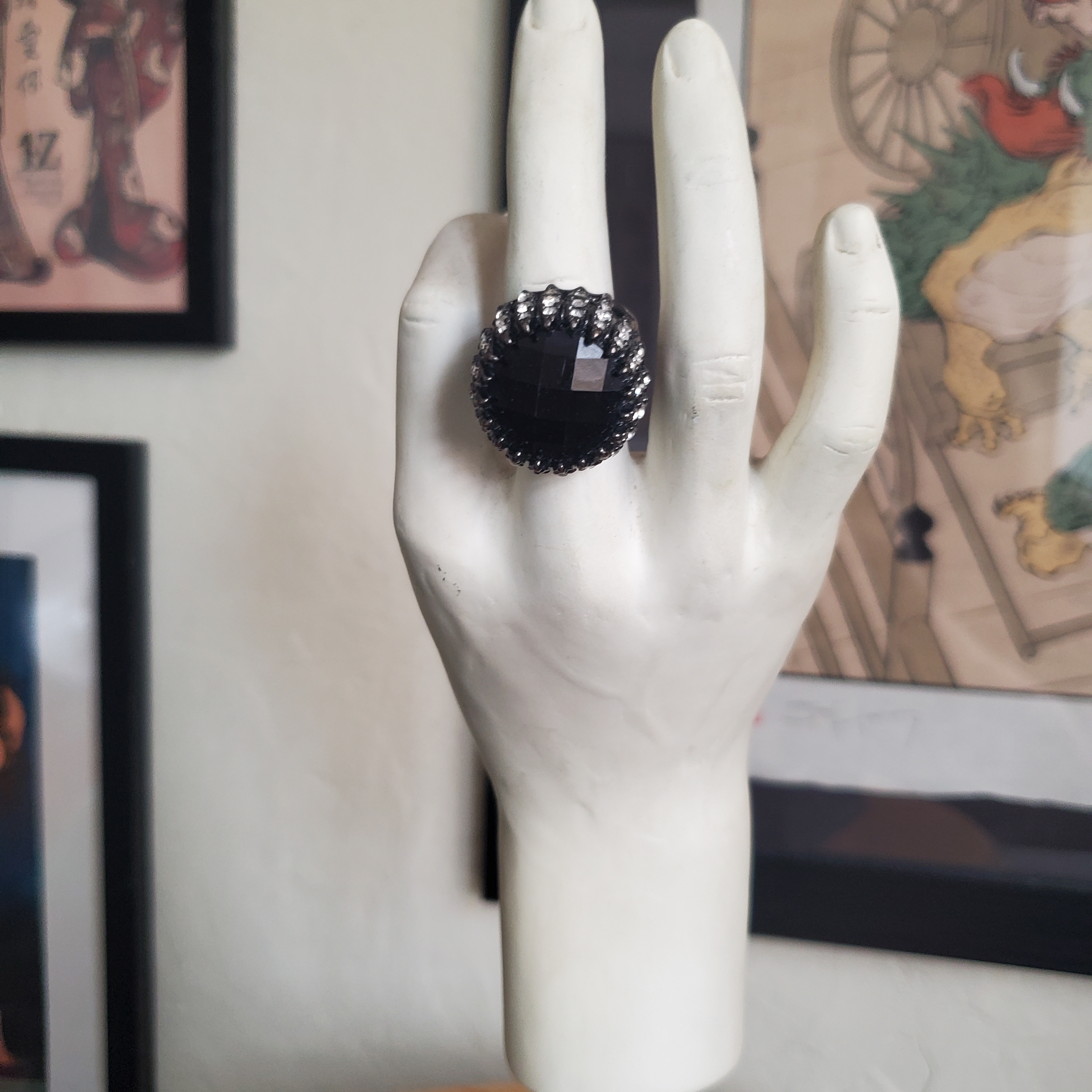 Asos Black Gemstone Ring 14$